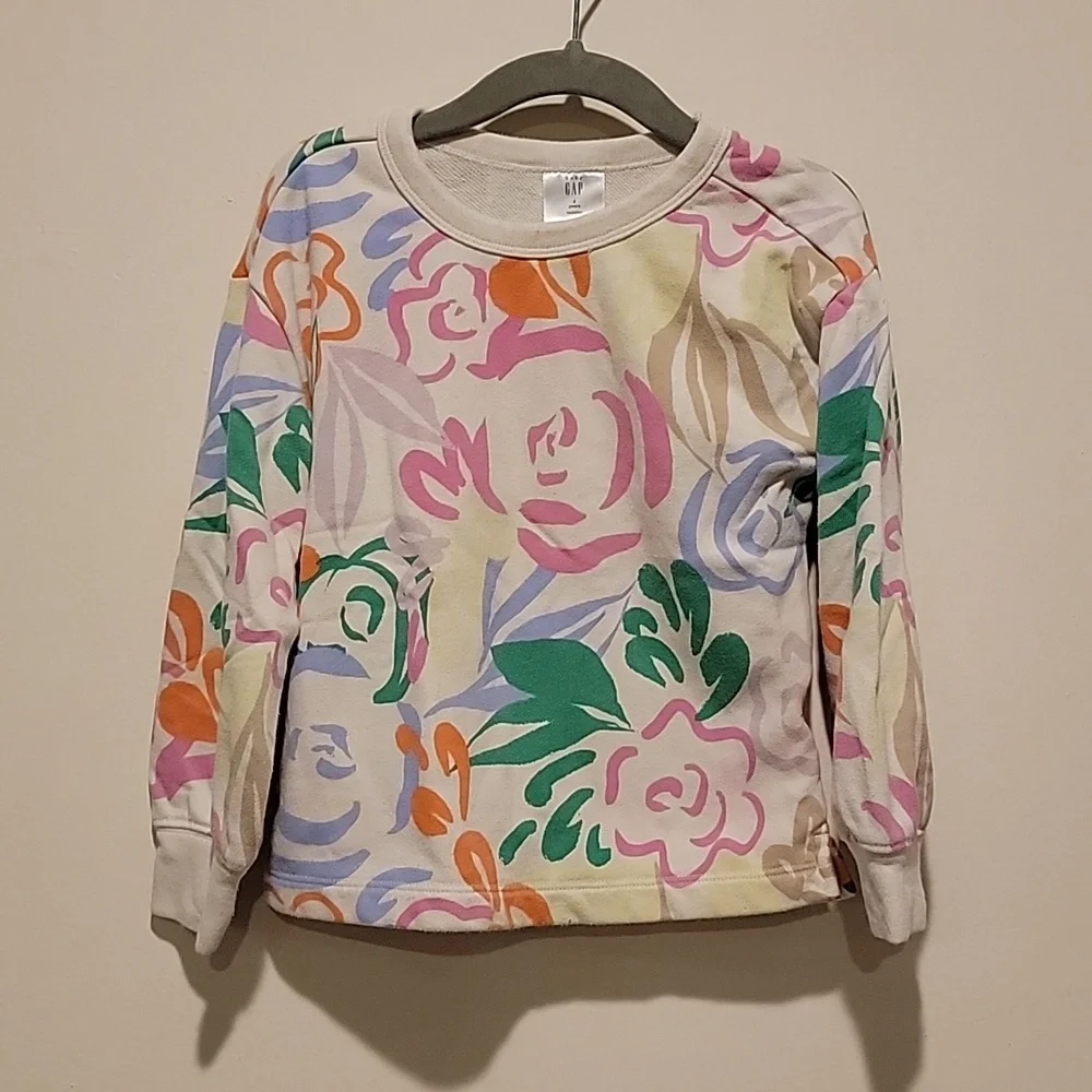 Baby gap floral sweatshirt crew size 4 toddler baby kids